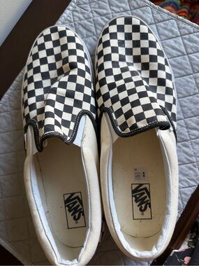 Vans Men’s Checkerboard Slip-On Sneakers - Black & White